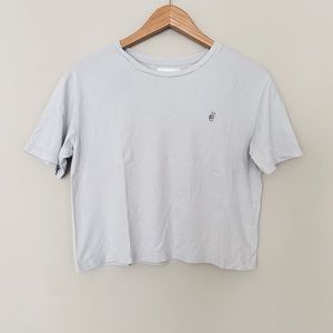 Oak + Fort Light Gray Peace Sign Crop T-shirt